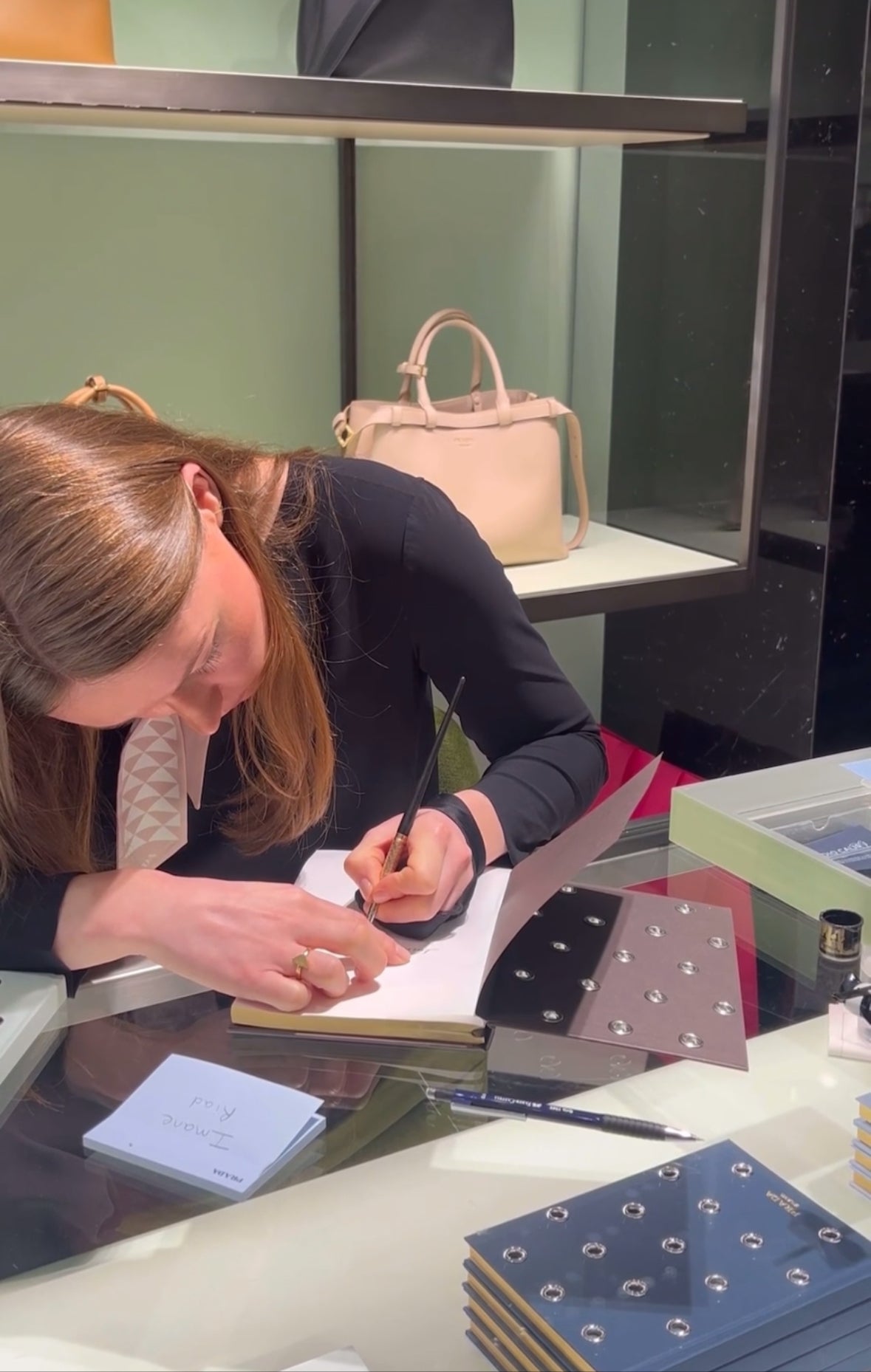 Brand activation Paris - live calligraphy, Prada 