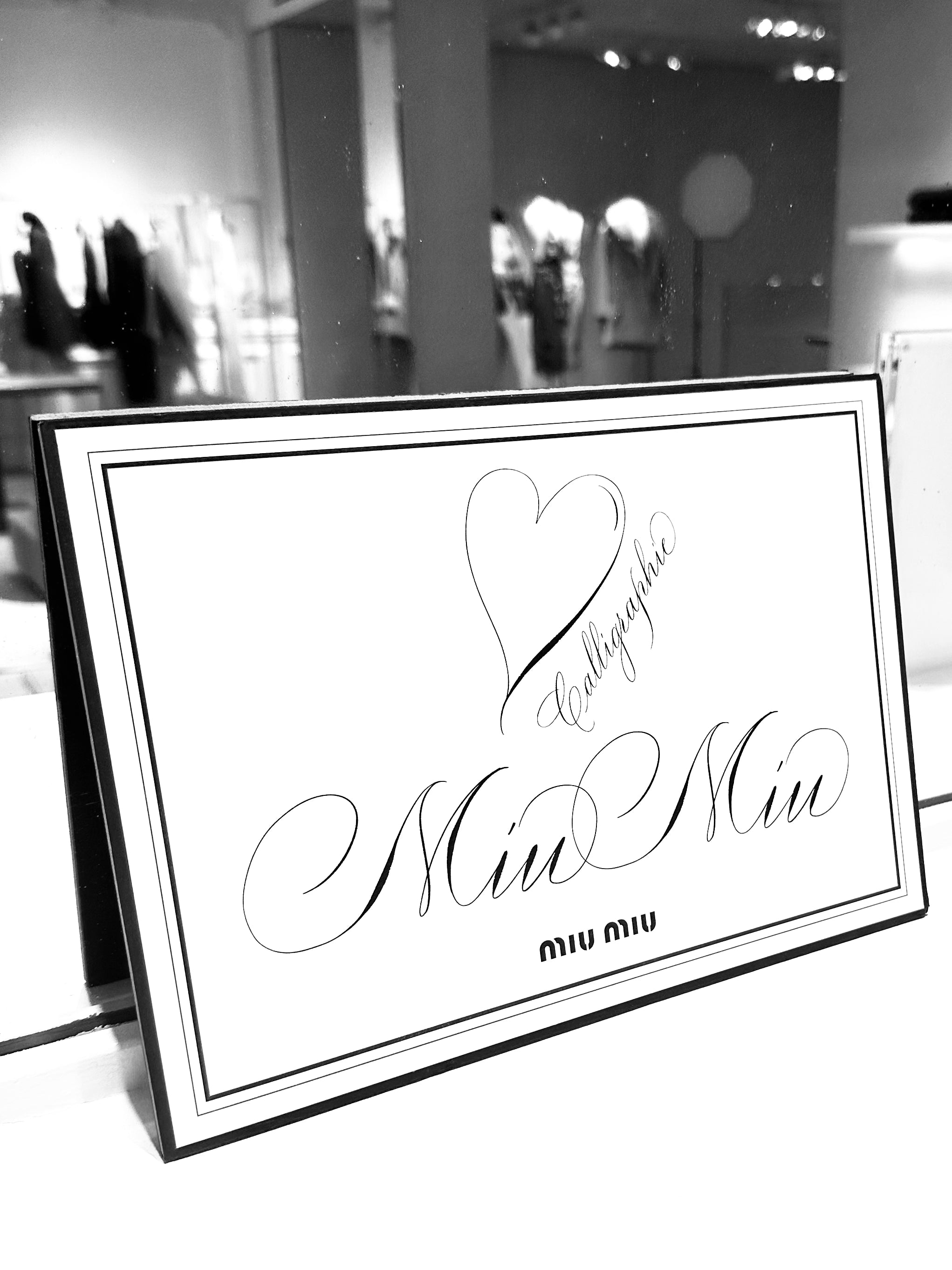 Calligraphy Sign for Miu Miu