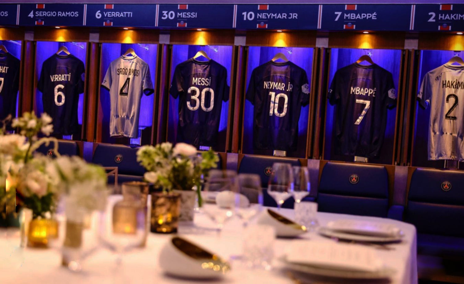 Dinner in Paris Saint Germain changing room, as featured on Netflix