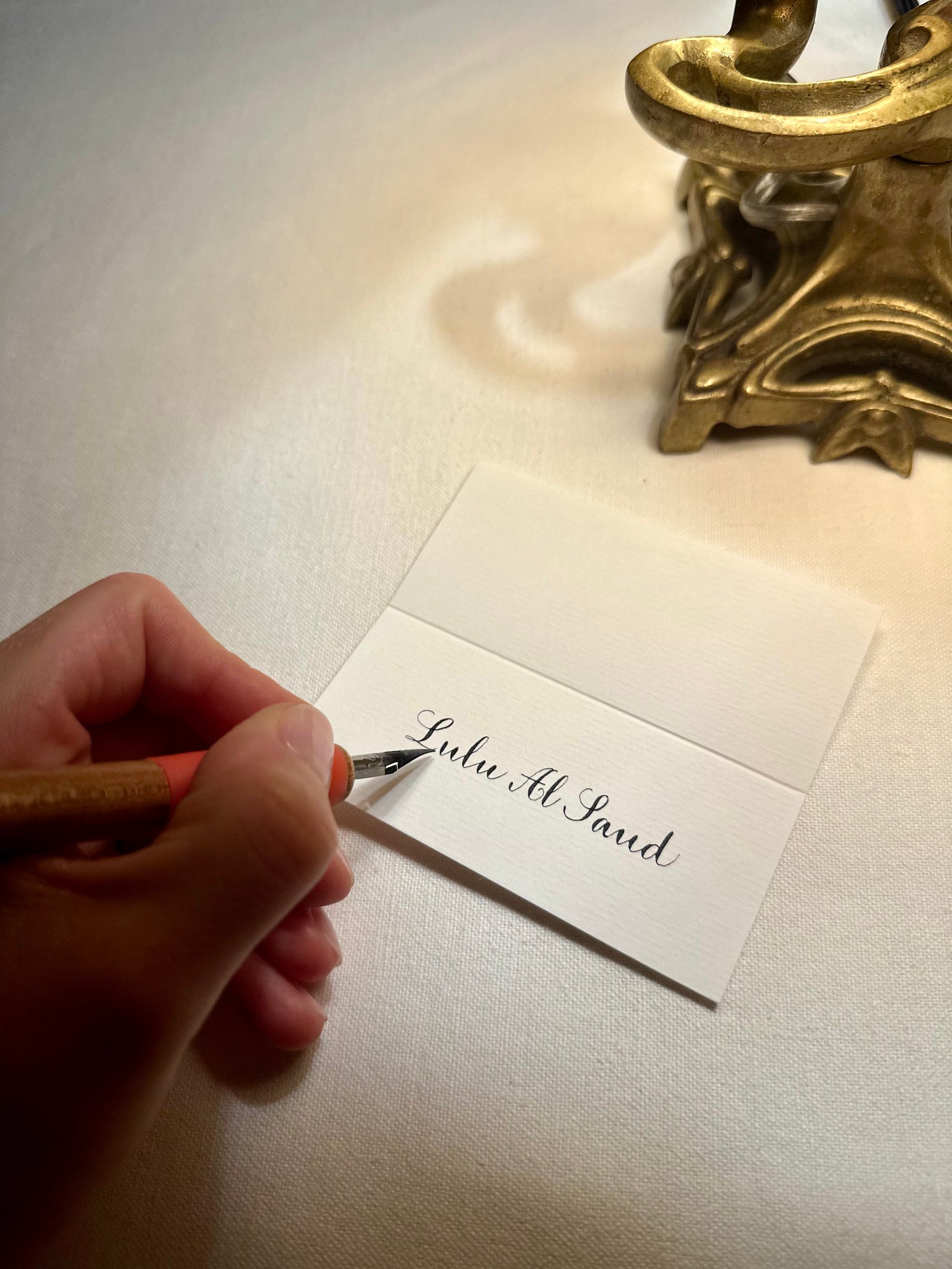 Place card calligraphy