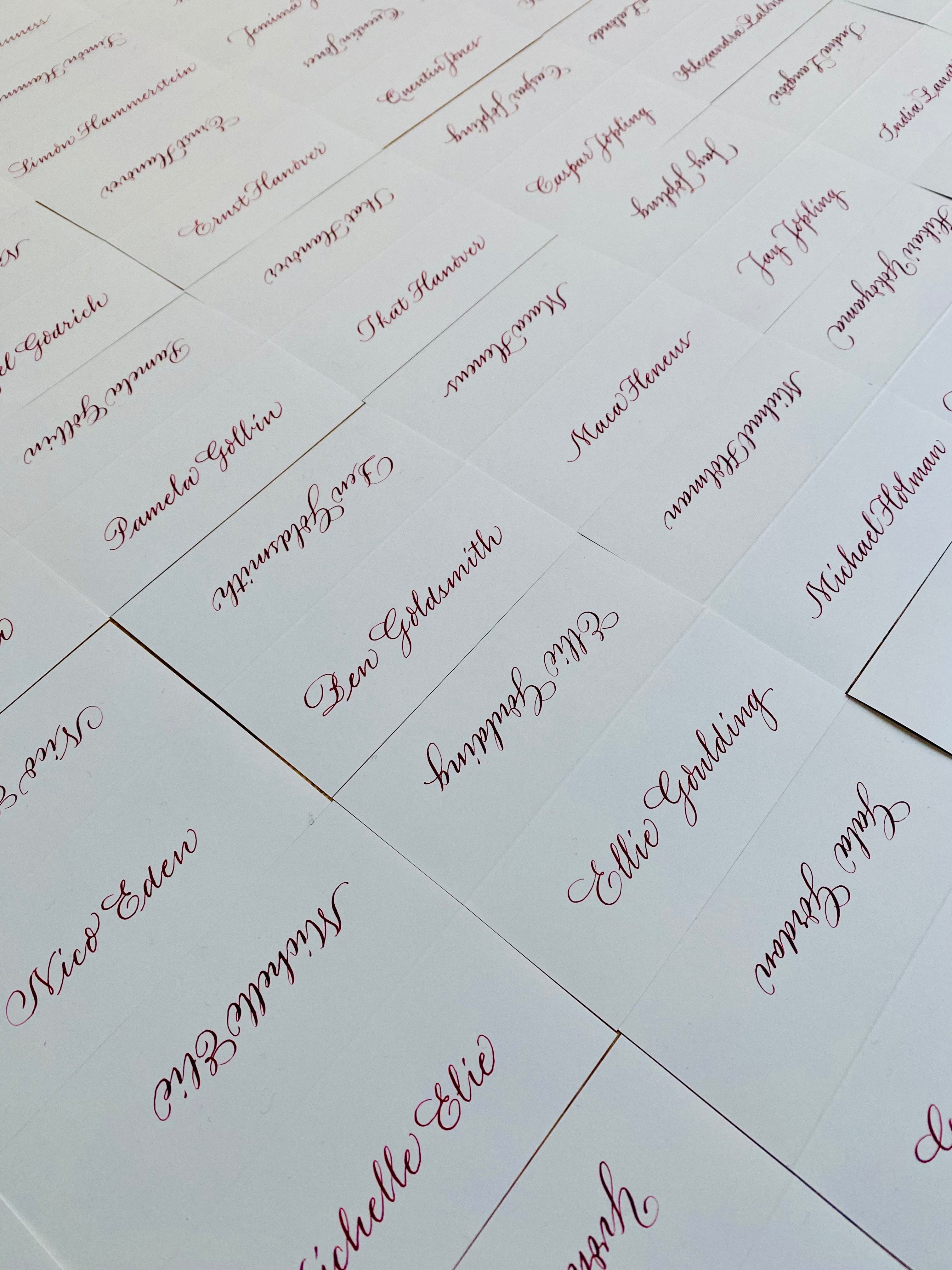 Place card calligraphy