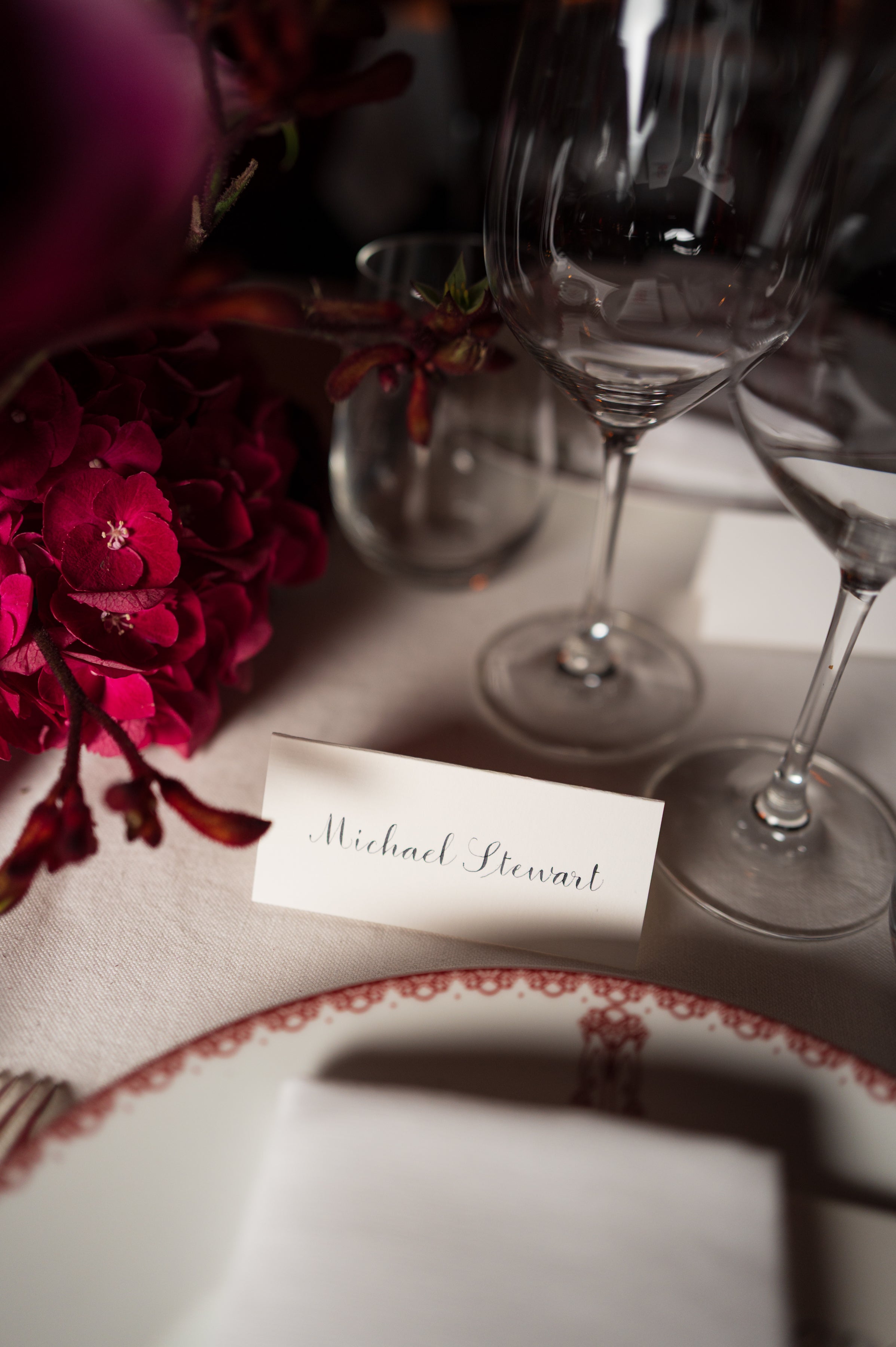 Place card calligraphy, Vogue x Standing Ground, Paris Haute Couture Week