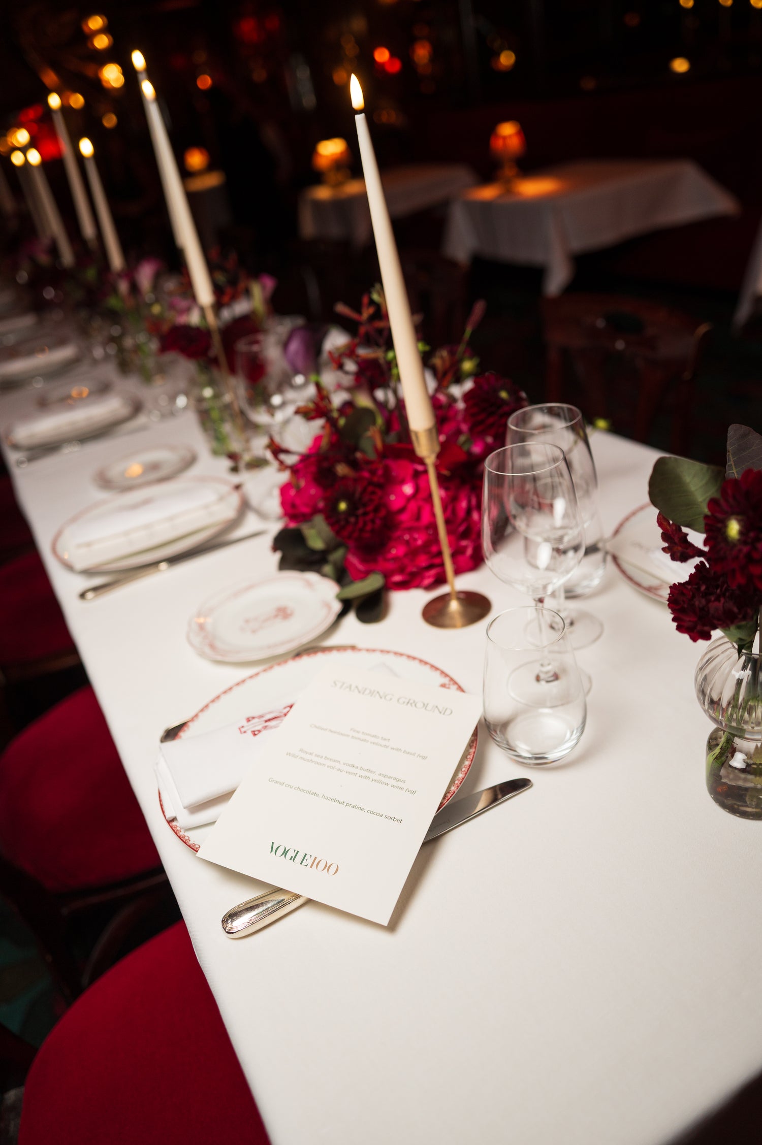 Place cards for Vogue x Standing Ground Dinner, Paris Haute Couture Week