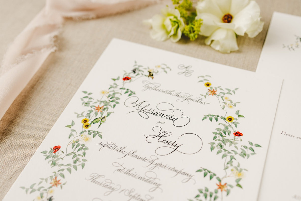 Wedding Invitation design and calligraphy, Italy
